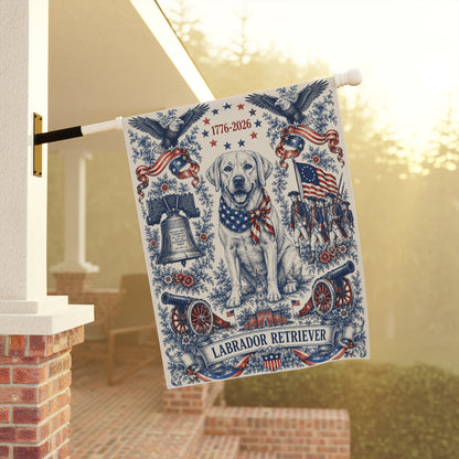 Labrador Retriever Patriotic Garden Flag | 250th Anniversary 1776-2026 | American Toile Art | Independence Day Flag | Lab Mom Gift | USA Outdoor Decor