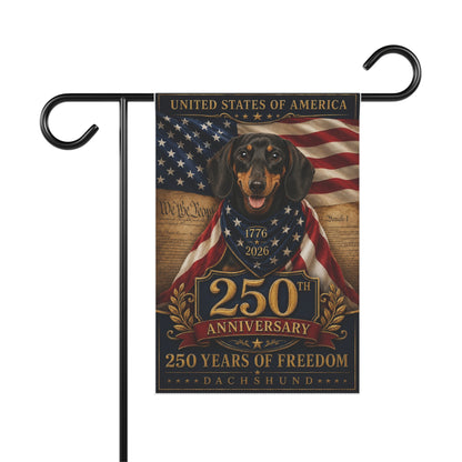 Dachshund Patriotic Flag | 250 Years of Freedom | We The People | 250th Anniversary 1776-2026 | Independence Day | Wiener Dog Gift | USA Flag Decor