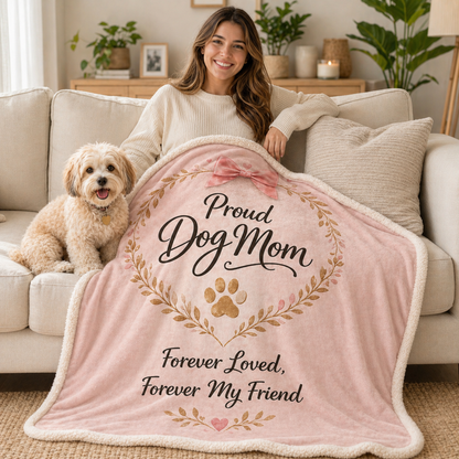 Dog Mom Plush Blanket – Forever Loved, Forever My Best Friend