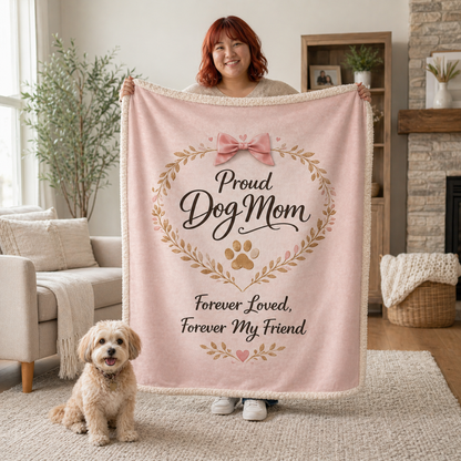Dog Mom Plush Blanket – Forever Loved, Forever My Best Friend