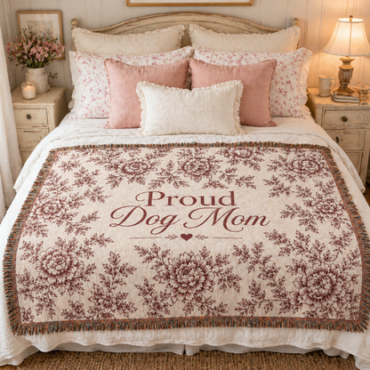 Dog Mom Plush Blanket – Velveteen  Floral