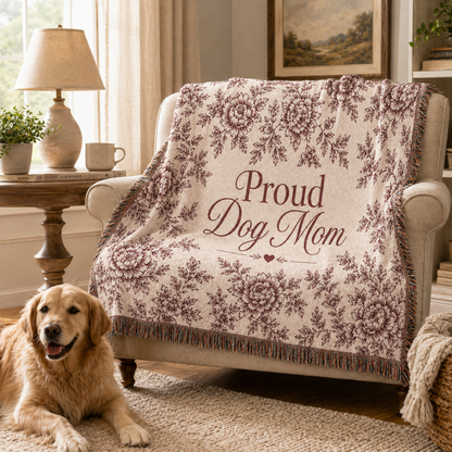 Dog Mom Plush Blanket – Velveteen  Floral