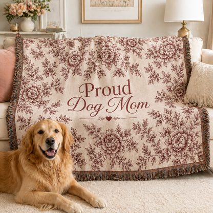 Dog Mom Plush Blanket – Velveteen  Floral