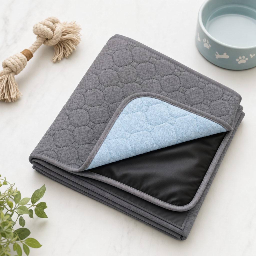 PawsGuard Pro folded showing layered construction and waterproof backing