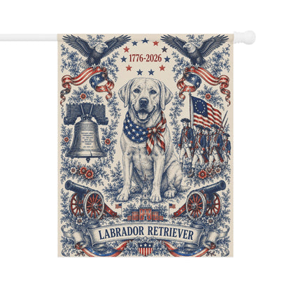Labrador Retriever Patriotic Garden Flag | 250th Anniversary 1776-2026 | American Toile Art | Independence Day Flag | Lab Mom Gift | USA Outdoor Decor