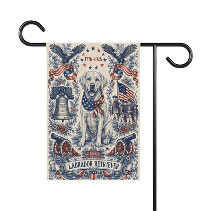 Labrador Retriever Patriotic Garden Flag | 250th Anniversary 1776-2026 | American Toile Art | Independence Day Flag | Lab Mom Gift | USA Outdoor Decor