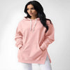 Everyday Cozy Hoodie Dress — side view showing side slit design